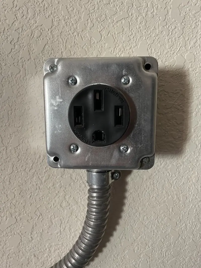 NEMA 14-50 outlet installed for Smart Home Electrical in Travis Ranch